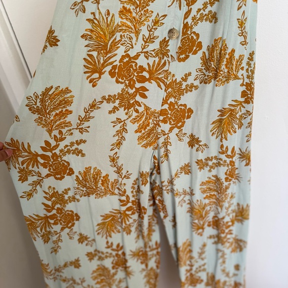 Free People Jumpsuit in Fashion Sky Blue and Burnt Orange Colors Sz 8 - Picture 4 of 8